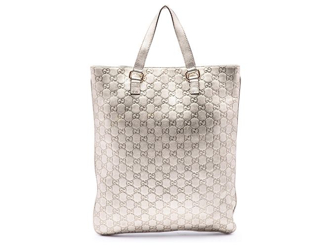 Gucci Silver Metallic Guccissima Tote Silber