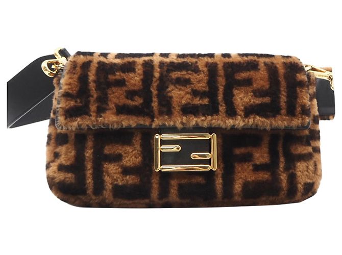 Borsa a secchiello Fendi Zucca Mamma Marrone Beige