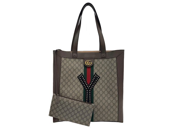 Saco Tote Gucci 529720 Ophidia Multicor Bege Castanho escuro