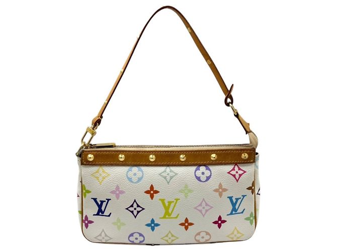 Louis Vuitton Monogram Multicolore Pochette Accessoires Bianco