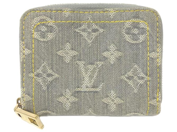 Louis Vuitton Monogram Denim Zippy Coin Purse Brown