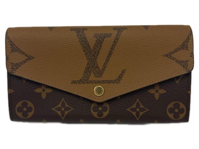 Louis Vuitton Reverse Portefeuille Sarah Long Wallet Brown Beige