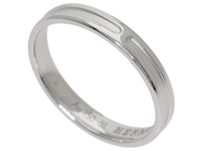 Ring Hermès Bague anneau Hermes Empreinte #51 en or blanc 18K
