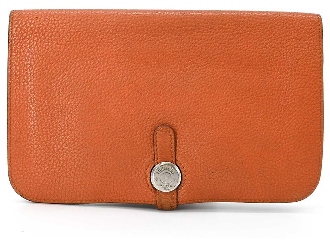 Hermès Hermes Dogon Duo GM Long Wallet in Orange