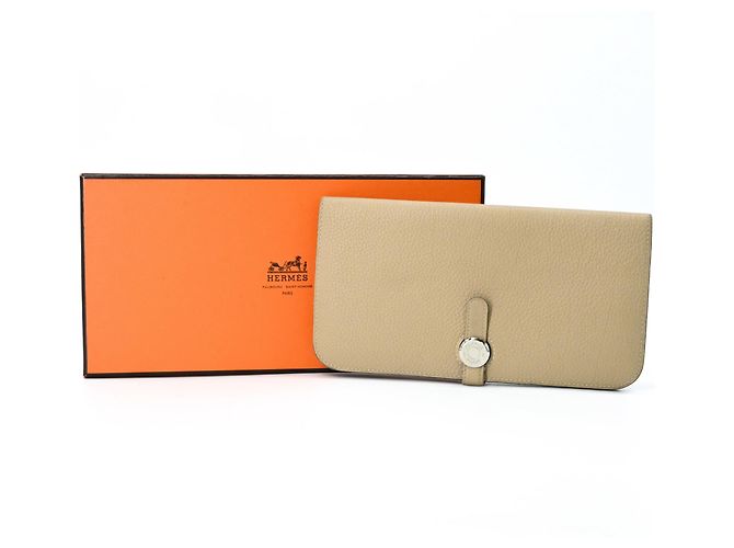 Hermès HERMES Dogon Long Wallet Beige