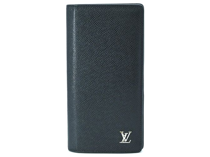 Brazza Portamonete Louis Vuitton Taiga Nero Grigio