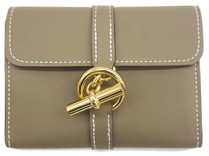 Hermès Carteira Compacta e Porta-moedas Hermes Glenan Taupe