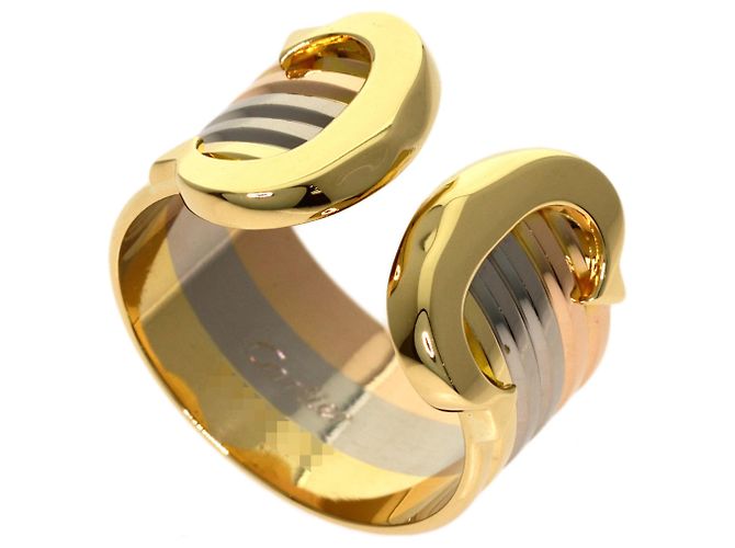 Anello Cartier 2C Band in oro giallo bianco e rosa