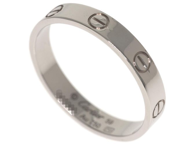 Anel Cartier Mini Love em Ouro Branco 18K