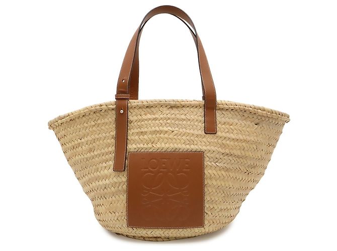Loewe Braune Leder-Korbhandtasche