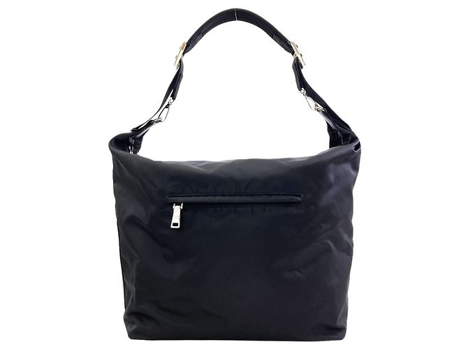 Prada Logo Schultertasche Schwarz