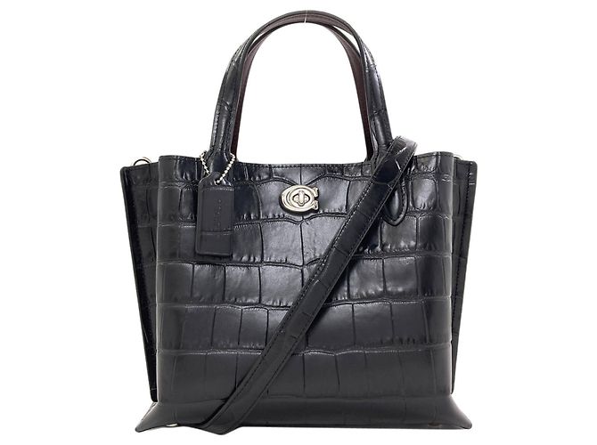 Coach 2-Way Lederhandtasche Schwarz