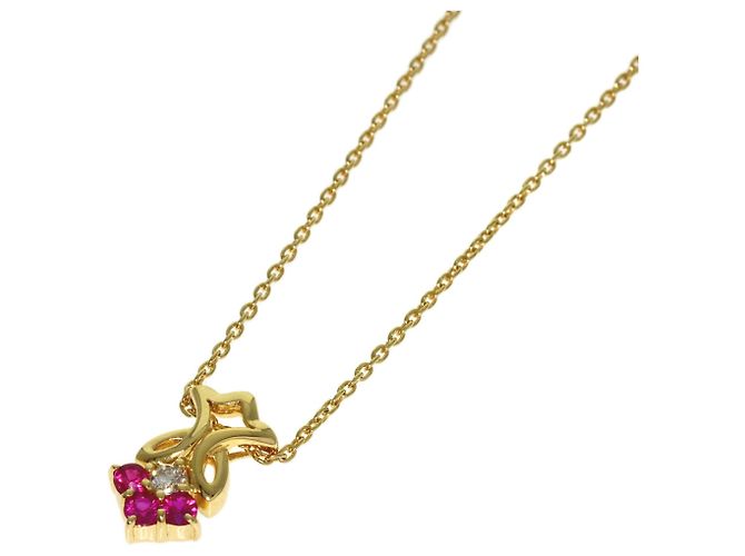 Collana Christian Dior in oro giallo 18K con rubini e diamanti