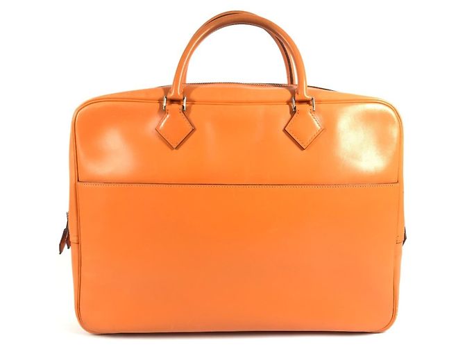 Hermès Saco Tote Hermes Plume Dog 38 Laranja