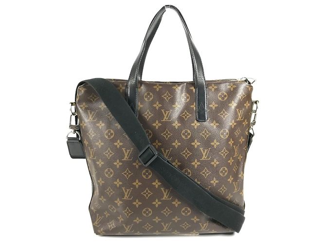 Bolso de Negocios Louis Vuitton Monogram Macassar Kitan Castaño Negro