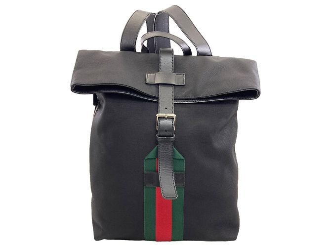 Gucci 337075 Sherry Line Backpack Black