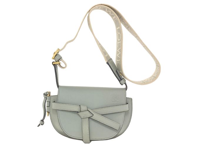 Bolso de hombro Loewe Gate Bag Mini Azul claro