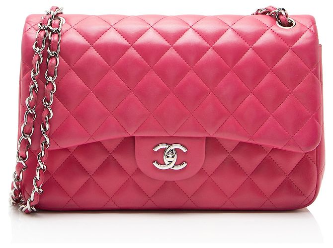 Gabrielle Bolsa Chanel Classic Jumbo Double Flap em pele de cordeiro