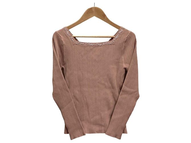 Autre Marque Top de malha canelada com atacadores GRACE CONTINENTAL Rosa