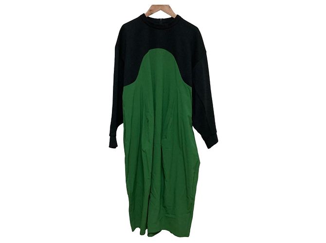 Autre Marque nagonstans circle-sleeves Kleid Schwarz Grün