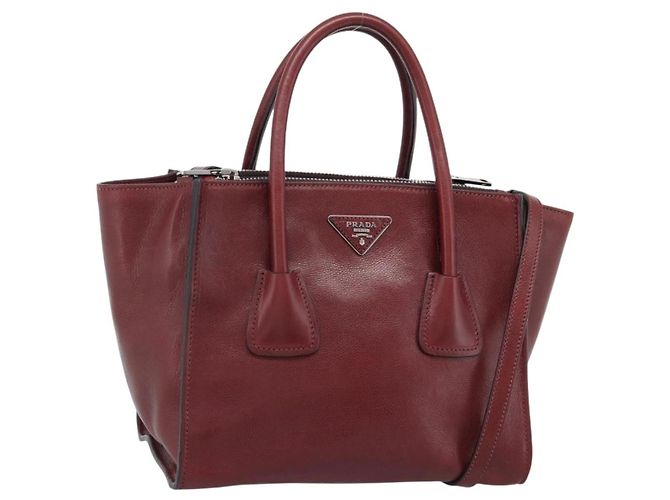 Prada Double Zip Lux Pelle Saffiano Medium Rosso