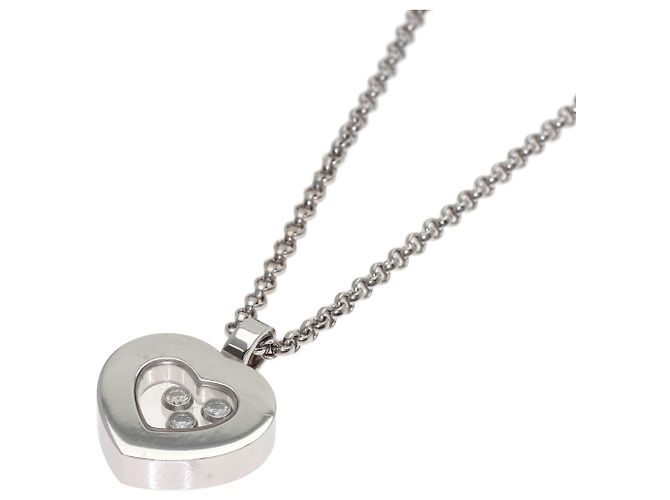 Colar Chopard Happy Diamonds Heart em Ouro Branco 18K