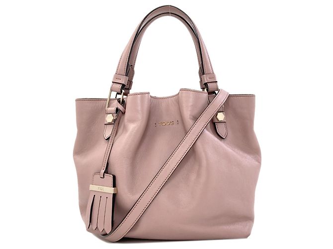 Bolsa Flower em couro rosa Tod's
