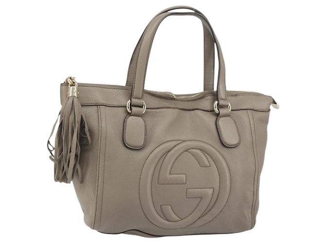 Gucci Soho Convertible Soft Top Handle Leather Marrone