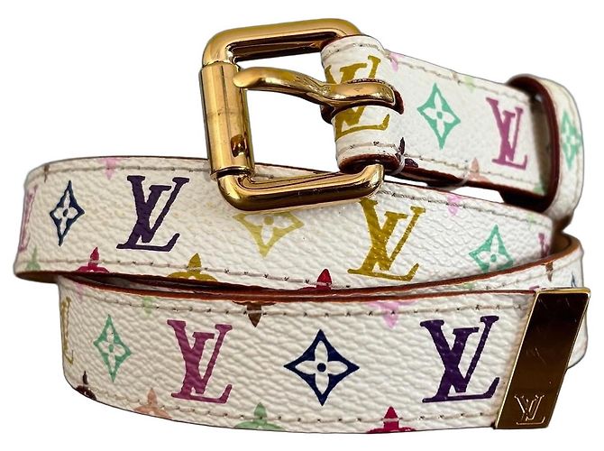 Louis Vuitton x Takashi Murakami Monogram Multicolore White Belt Multiple colors
