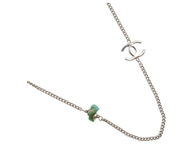 Collier long Chanel Coco Mark Argenté