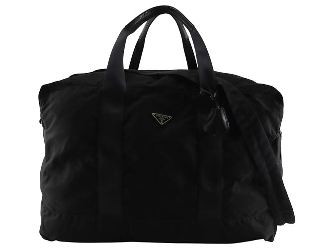 Double Sac Boston Prada en nylon noir