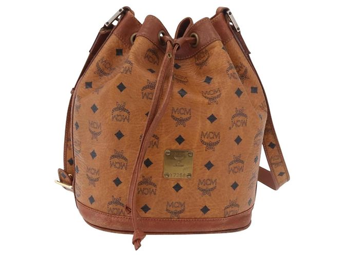 MCM Drawstring Leather Brown