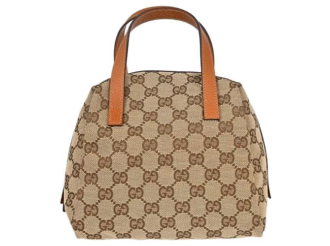 Gucci Zip Around Bowling GG Canvas Mini Beige