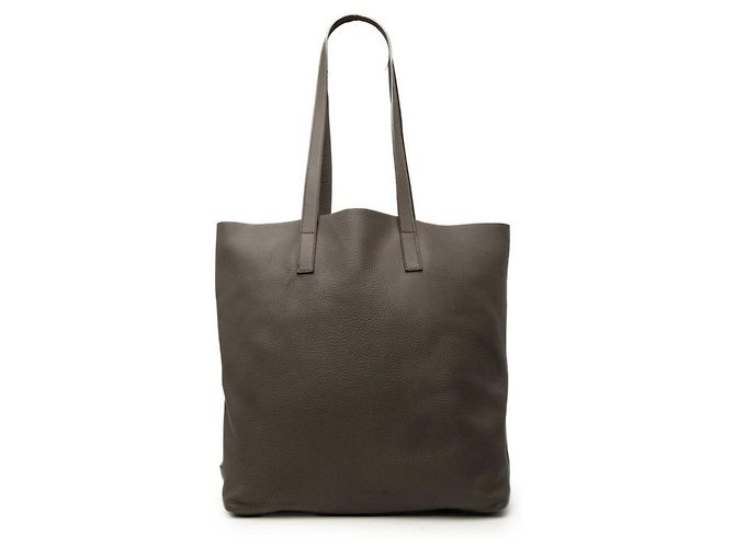 Tote Grand sac cabas Prada avec plaque logo triangle Gris anthracite
