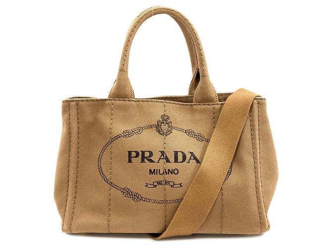 Prada 1BG439 Canapa Mini 2-Way Handbag Brown
