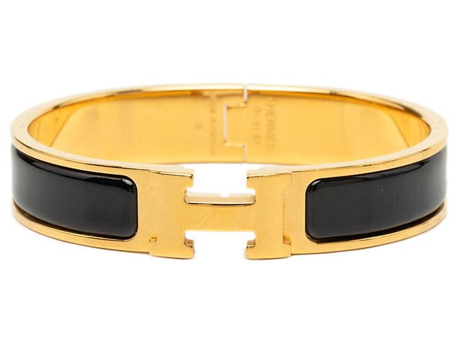 Hermès Pulsera de Dijes Hermes Clic H PM Negro Dorado