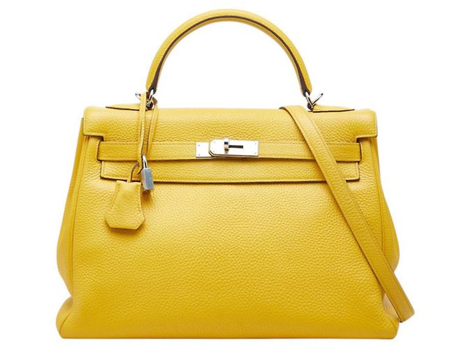 Hermès Sac à main Hermes Kelly 32 en Jaune