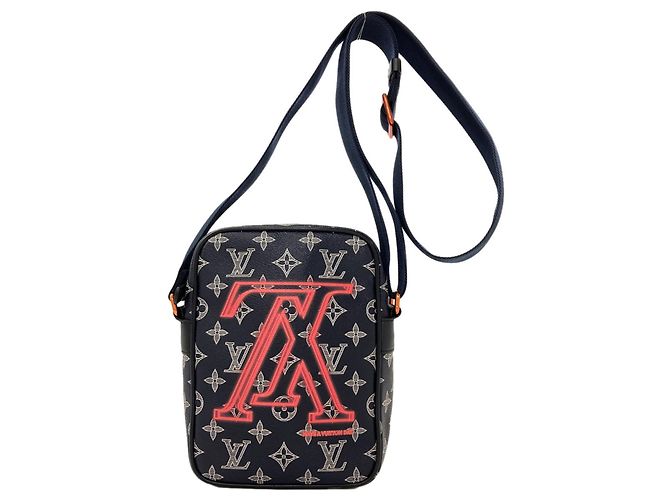 Louis Vuitton Danube PM Upside Down Shoulder Bag Blue Monogram