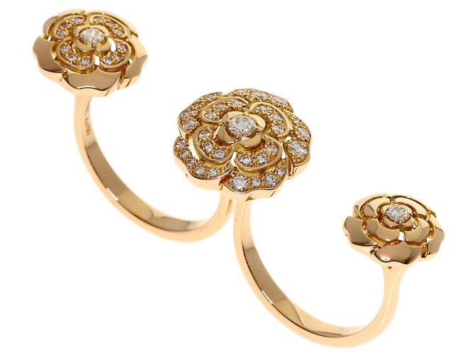 Anello Chanel Camellia Double Open Diamond D'oro