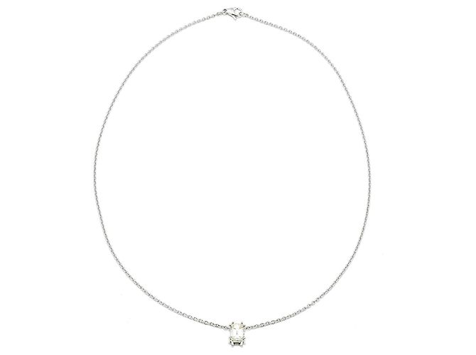 Autre Marque Collar de platino 950 con colgante rectangular, diamante de aprox. 1,50 ct, VSI, 950.