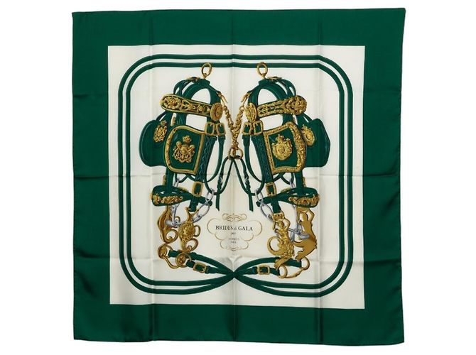 Hermès Lenço Hermes Carre 90 BRIDES DE GALA Multicor Verde
