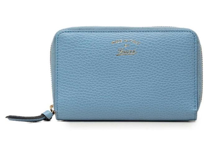 Cartera bi-fold Gucci Swing de cuero azul