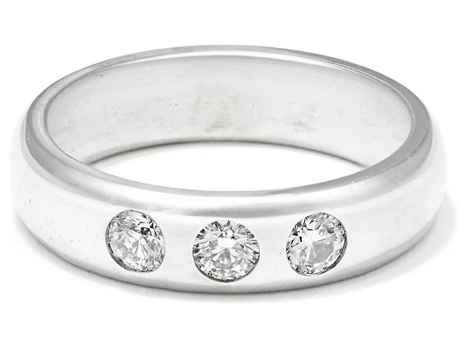 Bague Chopard Memoire Or Blanc 750/18K Diamant Eternity Taille 51 Luxe