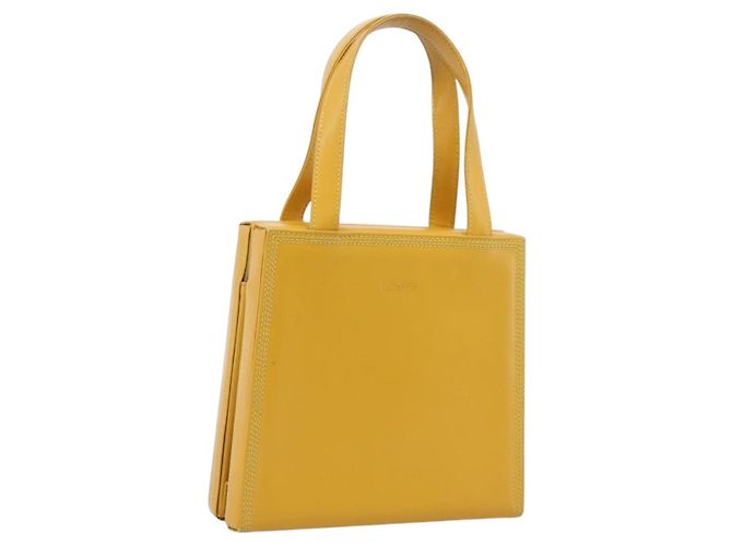 Sac à main LOEWE en cuir Jaune Or Auth ep16372 Doré