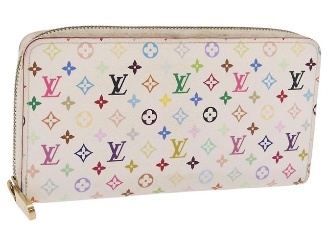 LOUIS VUITTON Monogram Multicolor Zippy Long Wallet White M60241 LV Auth 206935