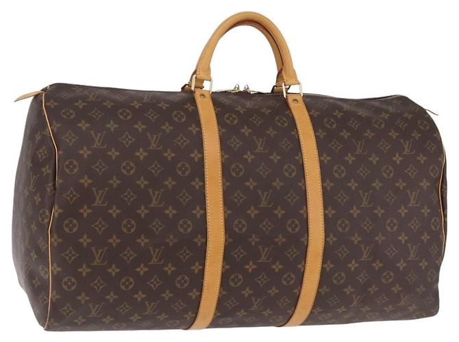 LOUIS VUITTON Monogram Keepall 60 Boston Bag M41422 LV Auth 204091V Monogramme