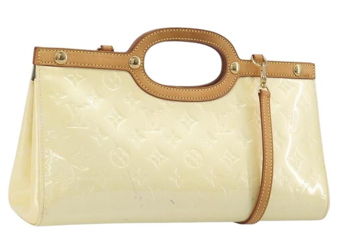 LOUIS VUITTON Monogram Vernis Roxbury Drive Hand Bag Perle M91374 LV Auth 206602