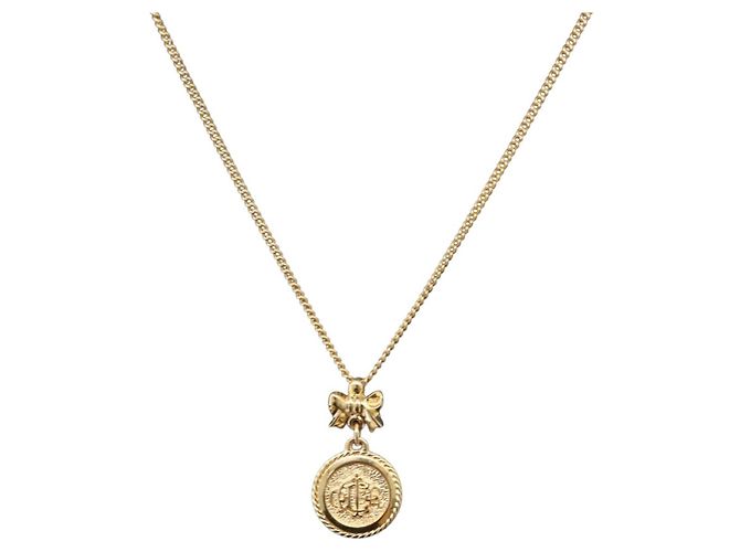 Collana Christian Dior Metallo Tono Oro Auth 206832