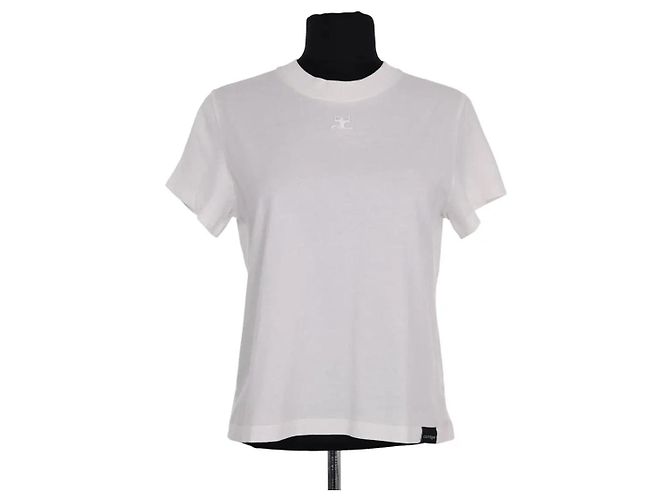 Courreges T-shirt Courrèges AC ecru in cotone Crudo