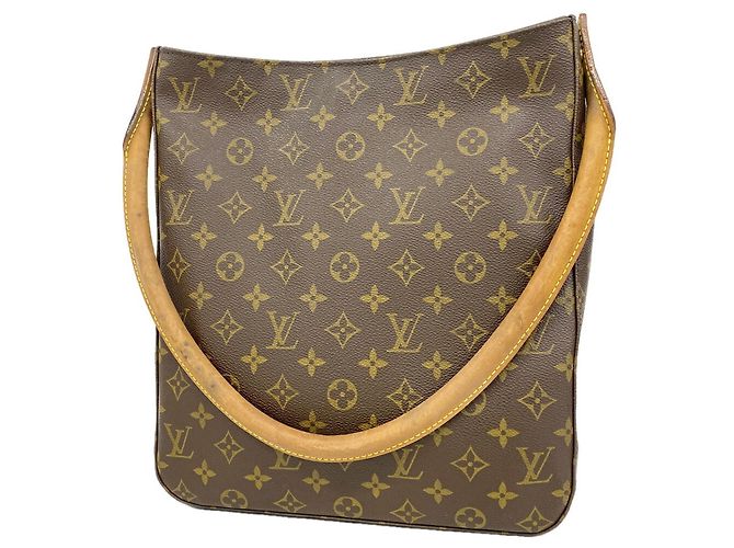 Sac à épaule Louis Vuitton Monogram Looping GM Marron